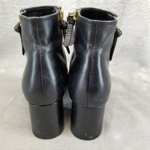 Cole Haan Shoes Womens Size 9 Black Leather Side Zip Ankle Booties - Picture 7 of 15